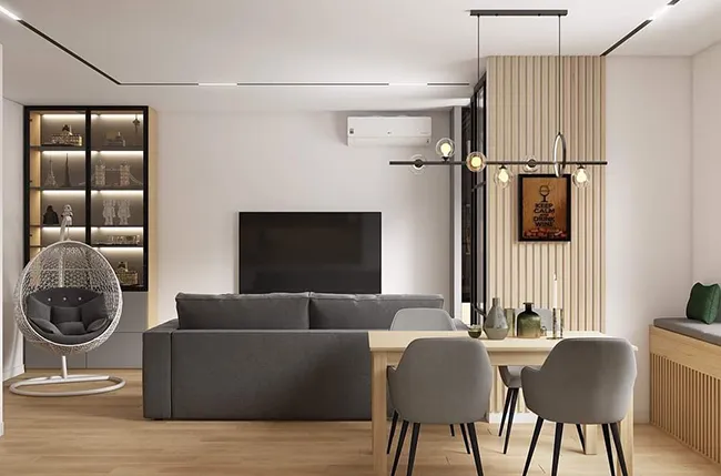 Illuminated ceiling and interior electrical installation