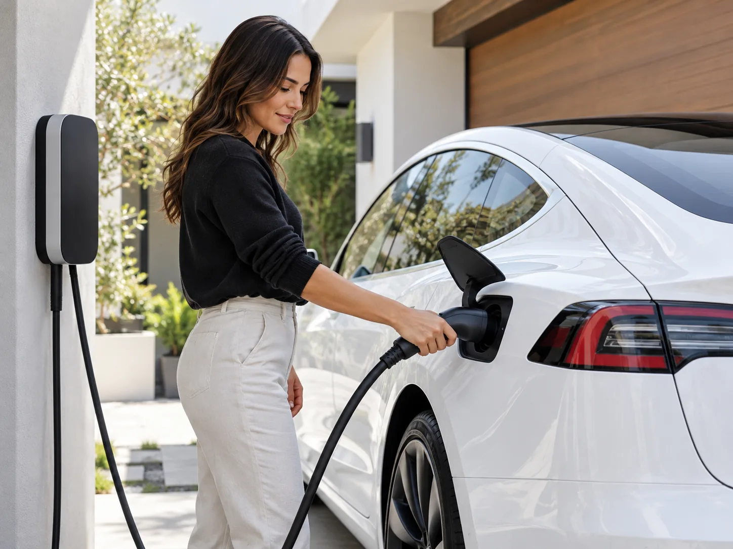 Home EV charger installed for a Tesla in a South Florida home